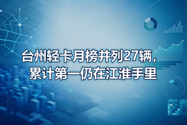 台州轻卡月榜并列27辆，累计第一仍在江淮手里