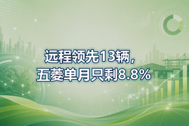 远程领先13辆，五菱单月只剩8.8%