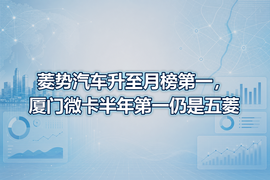 菱势汽车升至月榜第一,厦门微卡半年第一仍是五菱