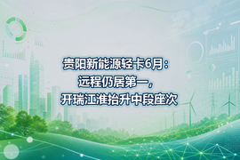 贵阳新能源轻卡6月:远程仍居第一,开瑞江淮抬升中段座次