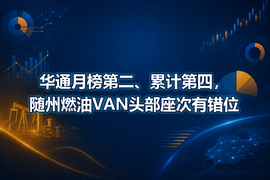 华通月榜第二、累计第四，随州燃油VAN头部座次有错位