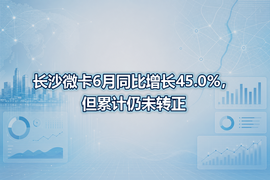 长沙微卡6月同比增长45.0%，但累计仍未转正