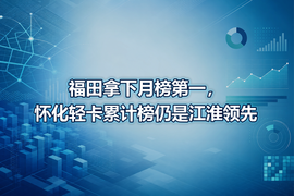 福田拿下月榜第一,怀化轻卡累计榜仍是江淮领先