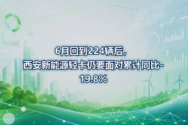 6月回到224辆后,西安新能源轻卡仍要面对累计同比-19.8%