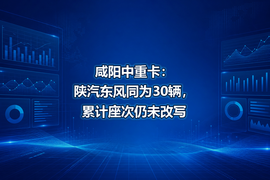 咸阳中重卡:陕汽东风同为30辆,累计座次仍未改写