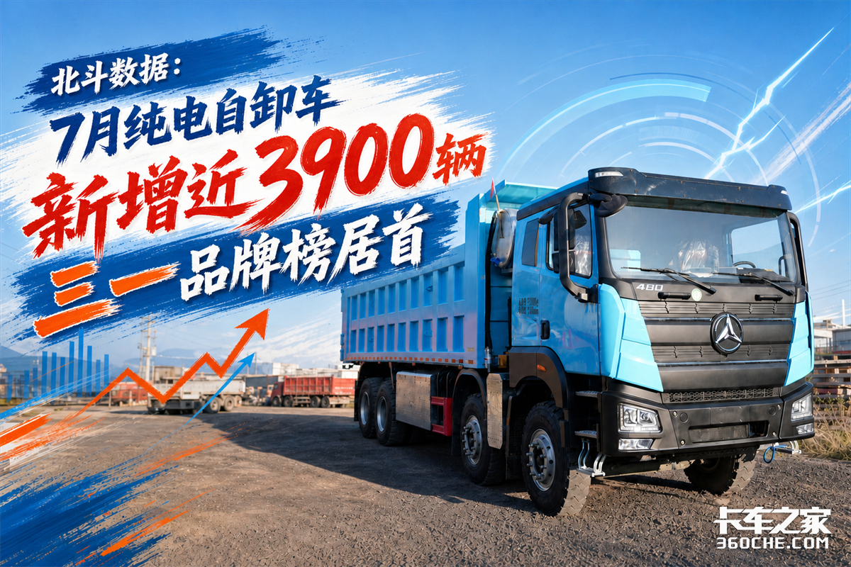 北斗数据:7月纯电自卸车新增近3900辆 三一品牌榜居首