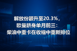 解放份额升至20.3%，欧曼跻身单月前三：柴油中重卡在收缩中重新排位