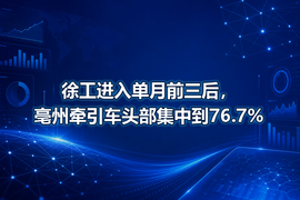 徐工进入单月前三后,亳州牵引车头部集中到76.7%