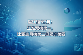 湛江轻卡7月:江淮双榜第一,比亚迪月榜第二但累计第四