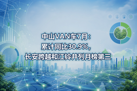 中山VAN车7月：累计同比30.9%，长安跨越和江铃并列月榜第三