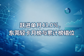 跃进单月43.0%，东莞轻卡月榜与累计榜错位