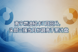 南宁燃油轻卡7月回升,头部三强当月份额高于累计盘