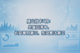 唐山微卡7月：总量回落中，长安单月第三、东风累计第三