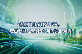 徐工单月份额53.6%,唐山新能源牵引车7月向头部聚拢