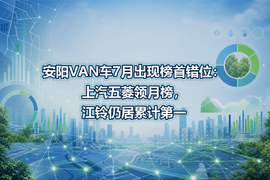 安阳VAN车7月出现榜首错位：上汽五菱领月榜，江铃仍居累计第一