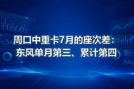 周口中重卡7月的座次差:东风单月第三、累计第四