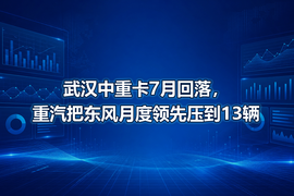 武汉中重卡7月回落，重汽把东风月度领先压到13辆