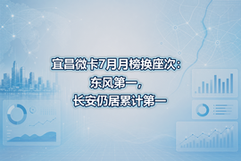 宜昌微卡7月月榜换座次：东风第一，长安仍居累计第一