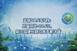 盐城VAN车7月：总量同比-28.6%，前三品牌份额均高于累计盘