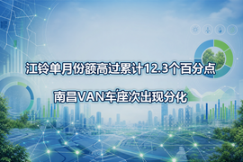 江铃单月份额高过累计12.3个百分点，南昌VAN车座次出现分化