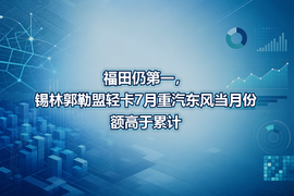 福田仍第一,锡林郭勒盟轻卡7月重汽东风当月份额高于累计