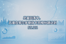 总量回落中，五菱在鄂尔多斯微卡月榜份额达到55.3%