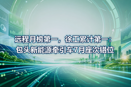 远程月榜第一,徐工累计第一:包头新能源牵引车7月座次错位