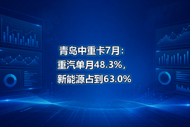 青岛中重卡7月:重汽单月48.3%,新能源占到63.0%
