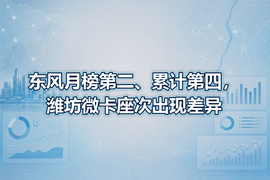 东风月榜第二、累计第四,潍坊微卡座次出现差异