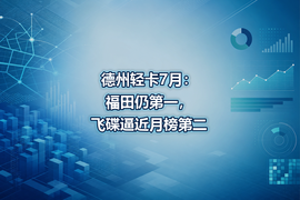 德州轻卡7月：福田仍第一，飞碟逼近月榜第二