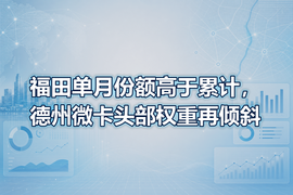 福田单月份额高于累计，德州微卡头部权重再倾斜
