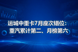 运城中重卡7月座次错位：重汽累计第二、月榜第六
