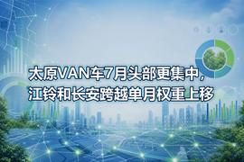 太原VAN车7月头部更集中,江铃和长安跨越单月权重上移