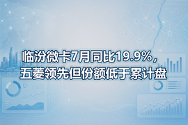 临汾微卡7月同比19.9%,五菱领先但份额低于累计盘
