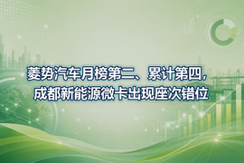 菱势汽车月榜第二、累计第四，成都新能源微卡出现座次错位