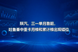 陕汽、三一单月靠前,吐鲁番中重卡月榜和累计榜出现错位