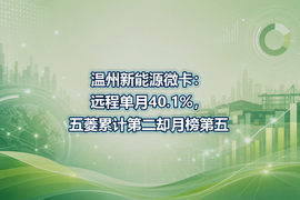 温州新能源微卡:远程单月40.1%,五菱累计第二却月榜第五