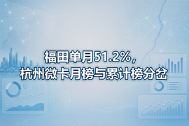 福田单月51.2%,杭州微卡月榜与累计榜分岔
