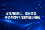 远程月榜第二、累计第四,宁波牵引车7月出现座次错位