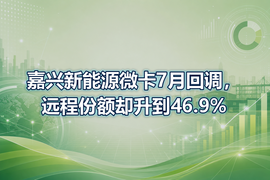 嘉兴新能源微卡7月回调,远程份额却升到46.9%