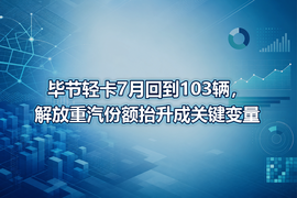 毕节轻卡7月回到103辆,解放重汽份额抬升成关键变量