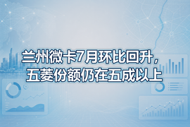 兰州微卡7月环比回升，五菱份额仍在五成以上