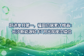 跃进单月第一,福田仍居累计榜首:长沙新能源轻卡7月出现座次错位