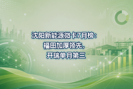 沈阳新能源微卡7月榜:福田加厚领先,开瑞单月第三