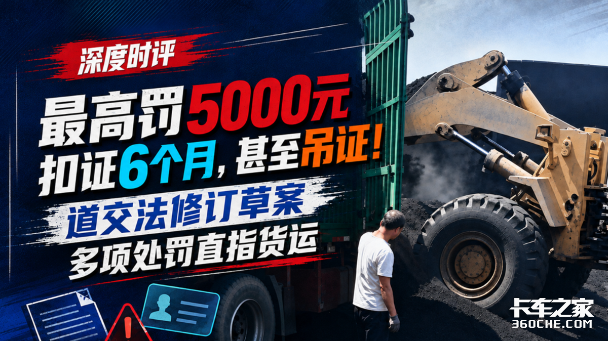 最高罚5000、扣证6个月,甚至吊证!道交法修订草案多项处罚直指货运