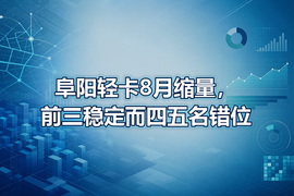 阜阳轻卡8月缩量,前三稳定而四五名错位