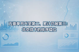 五菱单月升至第二、累计仍居第三：北京微卡的排序错位