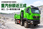 8月新能源中重卡自卸车:重汽份额近三成,徐工三一单月仅差21辆