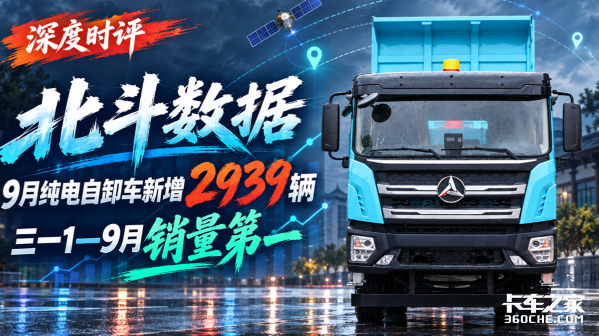 北斗数据:9月纯电自卸车新增2939辆 三一1—9月销量第一