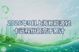 2026年9月上海新能源轻卡远程份额高于累计
